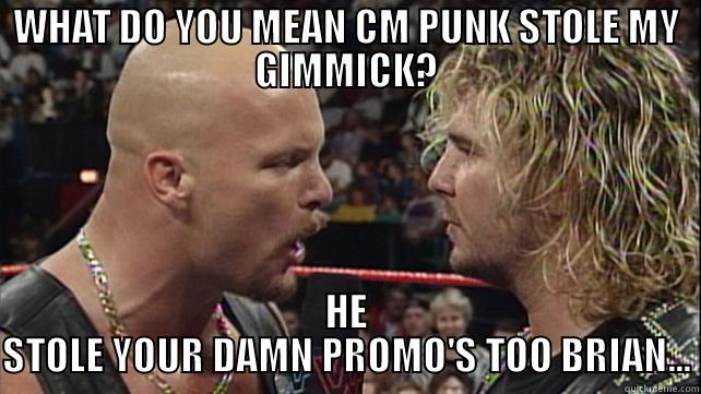 WHAT DO YOU MEAN CM PUNK STOLE MY GIMMICK? HE STOLE YOUR DAMN PROMO'S TOO BRIAN... Misc