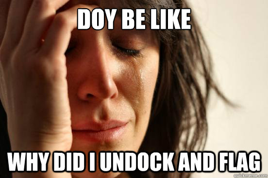 Doy be like Why did i undock and flag  First World Problems