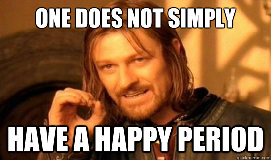 One does not simply have a happy period  Boromir