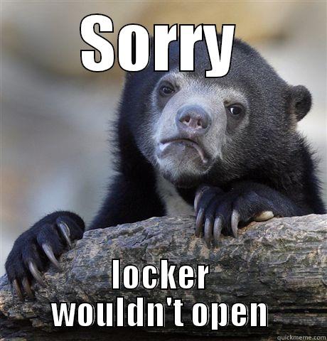 SORRY LOCKER WOULDN'T OPEN Confession Bear