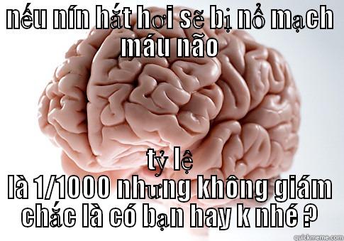 NẾU NÍN HẮT HƠI SẼ BỊ NỔ MẠCH MÁU NÃO TỶ LỆ LÀ 1/1000 NHƯNG KHÔNG GIÁM CHẮC LÀ CÓ BẠN HAY K NHÉ ? Scumbag Brain