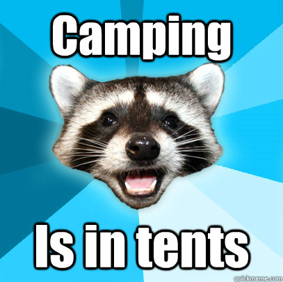Camping Is in tents  Lame Pun Coon