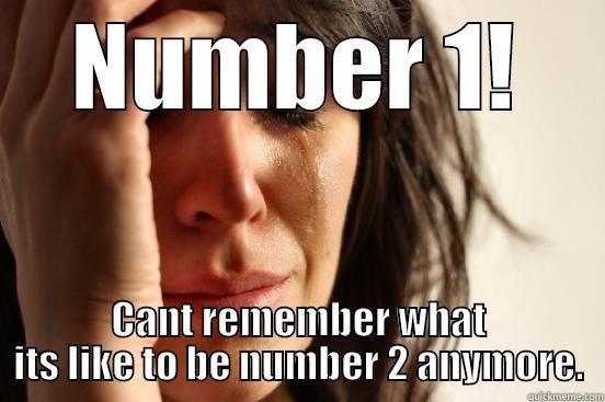 NUMBER 1! CANT REMEMBER WHAT ITS LIKE TO BE NUMBER 2 ANYMORE. First World Problems
