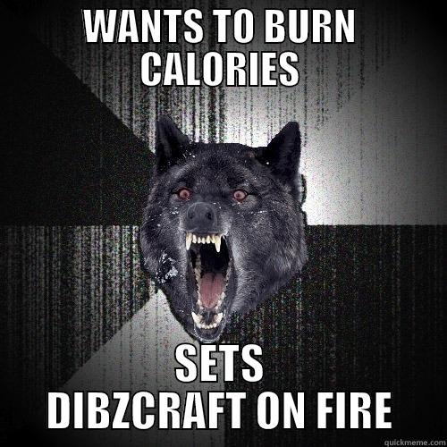 WANTS TO BURN CALORIES SETS DIBZCRAFT ON FIRE Insanity Wolf