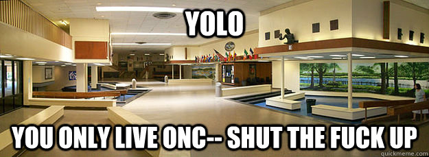 Yolo you only live onc-- shut the fuck up  