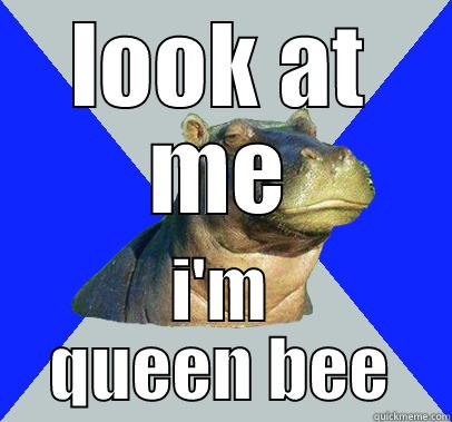 LOOK AT ME I'M QUEEN BEE Skeptical Hippo