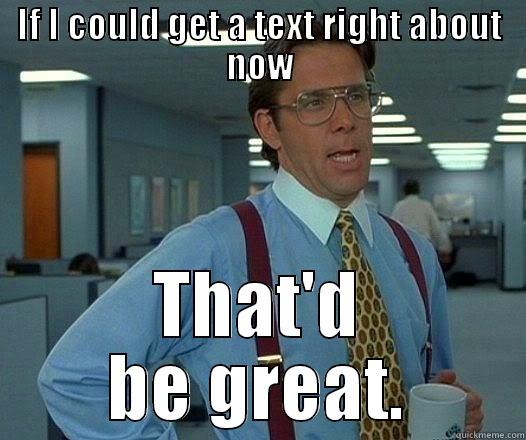 IF I COULD GET A TEXT RIGHT ABOUT NOW THAT'D BE GREAT. Office Space Lumbergh
