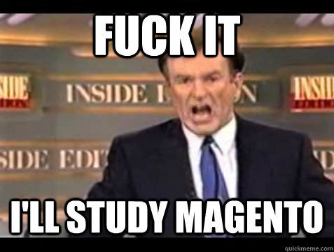 FUCK IT I'LL study magento  Fuck it