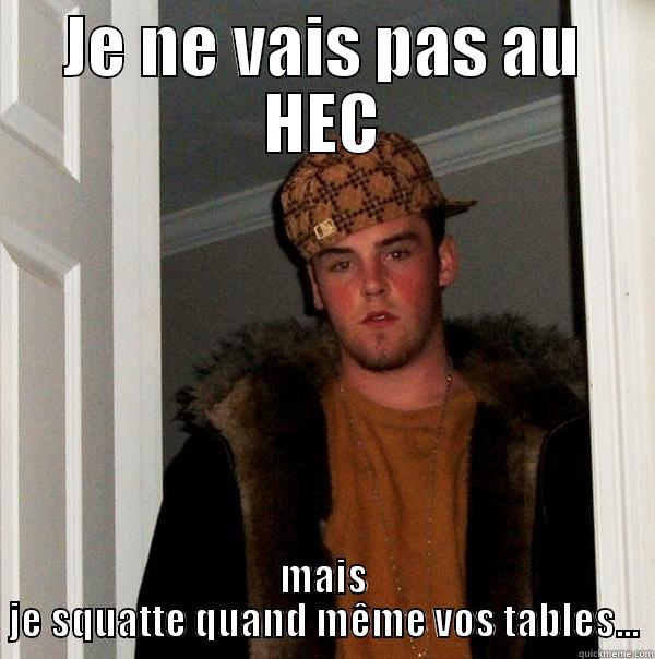 JE NE VAIS PAS AU HEC MAIS JE SQUATTE QUAND MÊME VOS TABLES... Scumbag Steve
