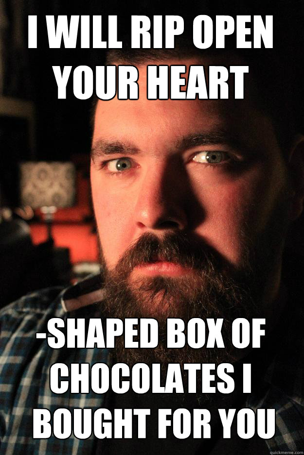 I will rip open 
your heart -shaped box of chocolates I
 bought for you  Dating Site Murderer