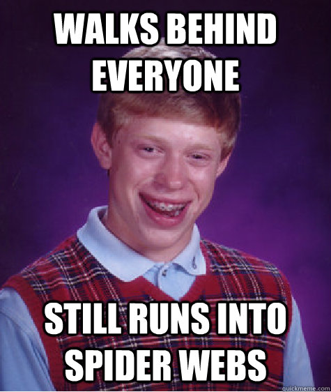 walks behind everyone still runs into spider webs - walks behind everyone still runs into spider webs  Misc