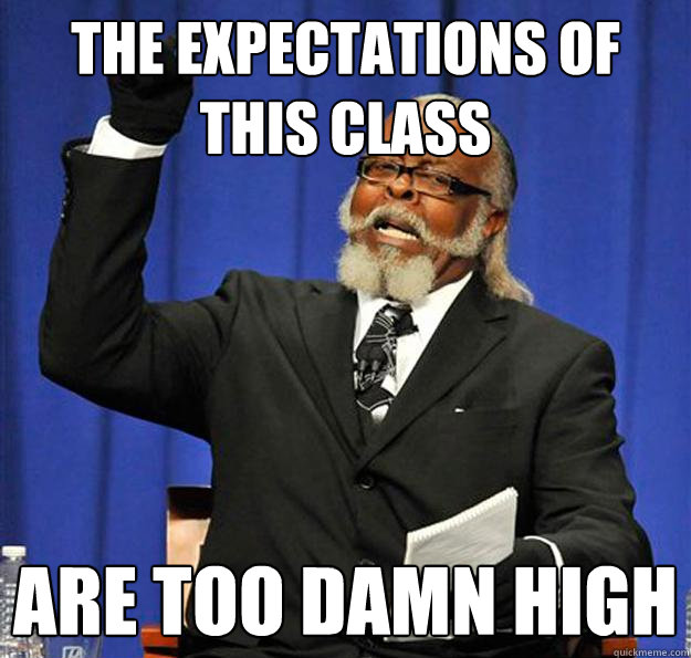 The EXPECTATIONS OF THIS CLASS ARE TOO DAMN HIGH  Jimmy McMillan