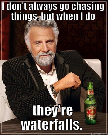 Chasing Waterfalls - I DON'T ALWAYS GO CHASING THINGS, BUT WHEN I DO THEY'RE WATERFALLS.  The Most Interesting Man In The World