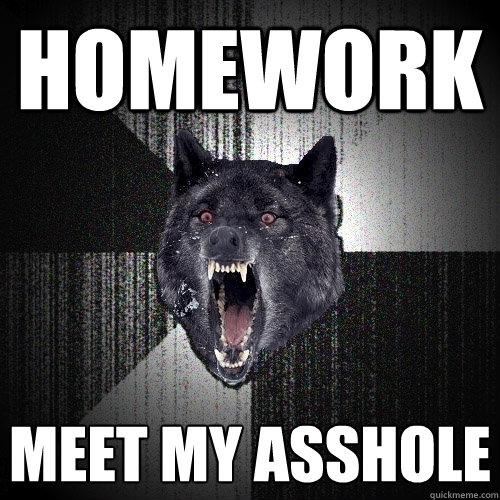 homework meet my asshole  Insanity Wolf