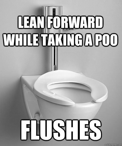 Lean Forward While Taking A Poo Flushes  Scumbag Toilet