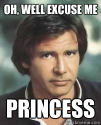 Oh, well excuse me Princess - Oh, well excuse me Princess  Condescending Han