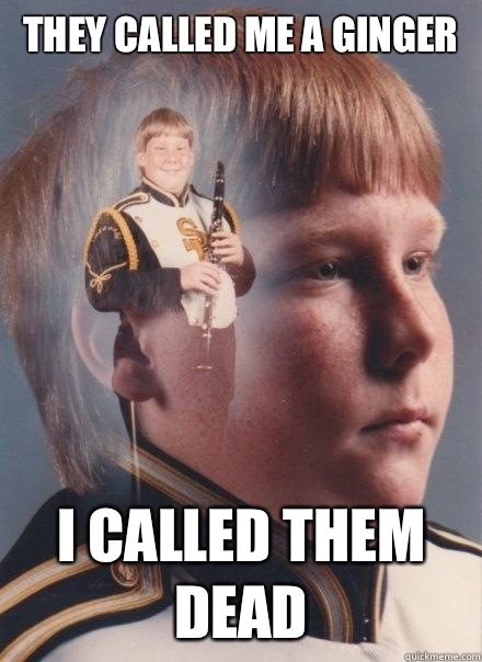 They called me a ginger I called them dead  PTSD Clarinet Boy