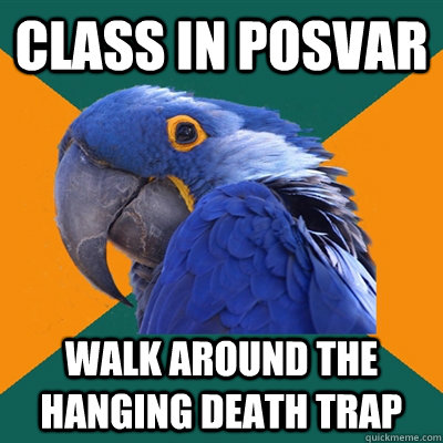 Class in Posvar walk around the hanging death trap  Paranoid Parrot