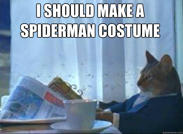 I should make a spiderman costume   I should buy a boat cat