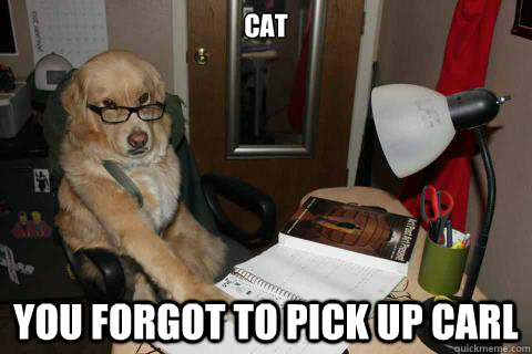 CAT YOU forgot to pick up carl - CAT YOU forgot to pick up carl  Disapproving Dad Dog