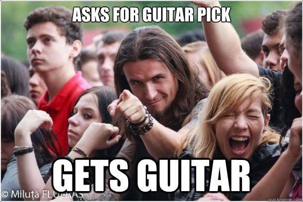 Asks for guitar pick gets guitar  Ridiculously Photogenic Metalhead