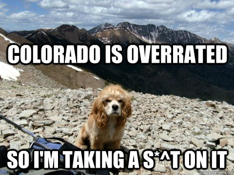 Colorado is overrated So i'm taking a s*^t on it - Colorado is overrated So i'm taking a s*^t on it  Grumpy Dog