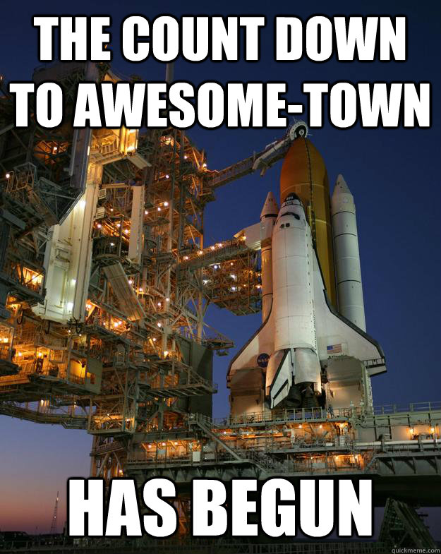 The count down to awesome-town has begun  Party Shuttle