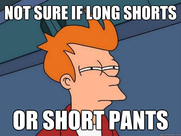 Not sure if long shorts Or short pants  Futurama Fry