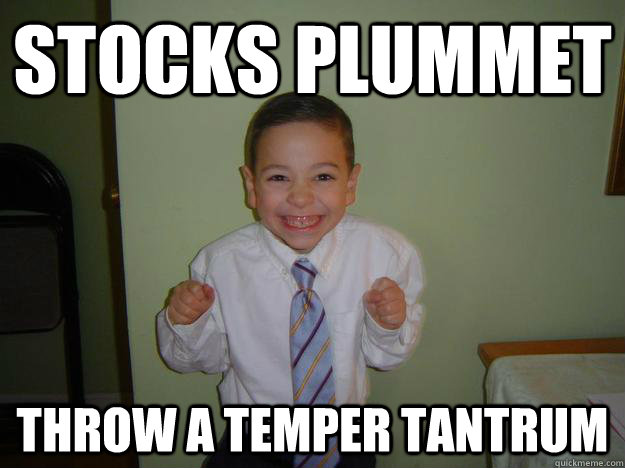 Stocks Plummet  throw a temper tantrum  