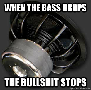 when the bass drops the bullshit stops  