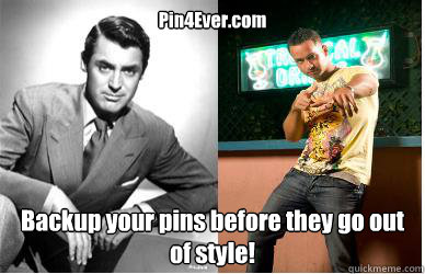 Pin4Ever.com Backup your pins before they go out of style!
  