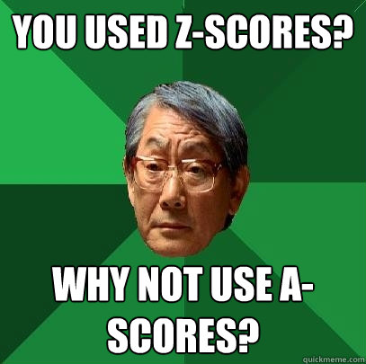 You used z-Scores? Why not Use A-Scores?  High Expectations Asian Father