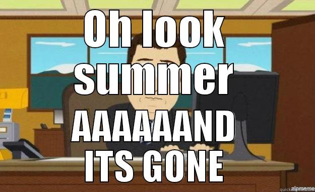 The summer - OH LOOK SUMMER AAAAAAND ITS GONE aaaand its gone