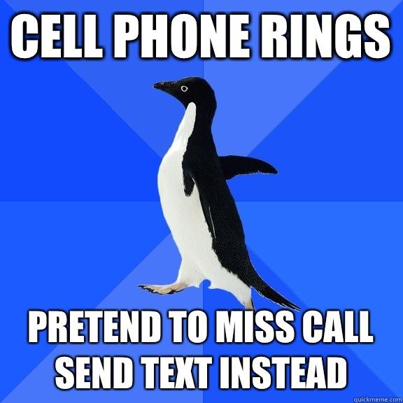Cell phone rings Pretend to miss call send text instead  