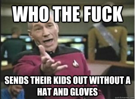 Who the fuck Sends their kids out without a hat and gloves - Who the fuck Sends their kids out without a hat and gloves  Misc