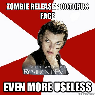 zombie releases octopus face even more useless  Resident evil logic