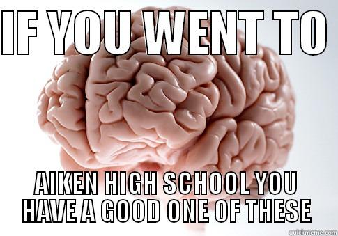IF YOU WENT TO  AIKEN HIGH SCHOOL YOU HAVE A GOOD ONE OF THESE Scumbag Brain
