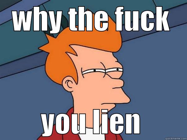 WHY THE FUCK YOU LIEN Futurama Fry