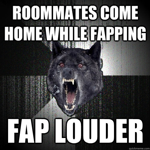 Roommates come home while fapping Fap louder  Insanity Wolf