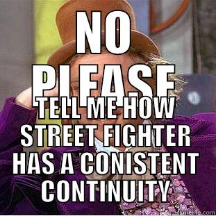 NO PLEASE TELL ME HOW STREET FIGHTER HAS A CONISTENT CONTINUITY Condescending Wonka