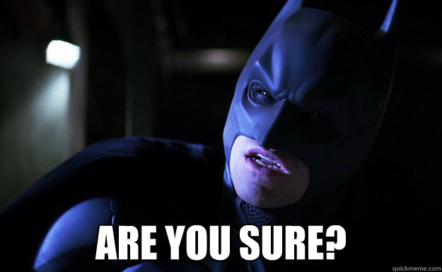 Are you sure? -  Are you sure?  Confused Batman