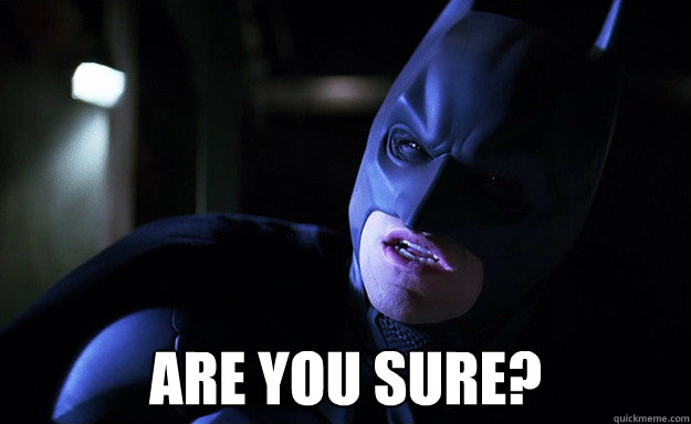  Are you sure?  Confused Batman