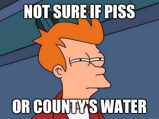Not sure if piss Or county's water  Futurama Fry