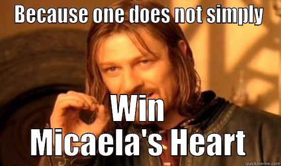 BECAUSE ONE DOES NOT SIMPLY WIN MICAELA'S HEART Boromir