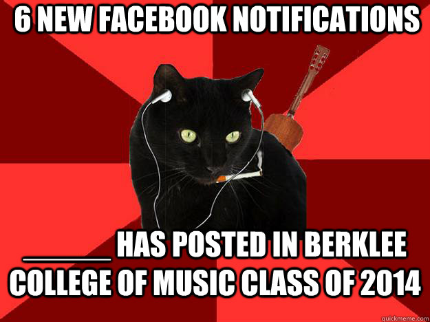 6 new facebook notifications _____ has posted in berklee college of music class of 2014   