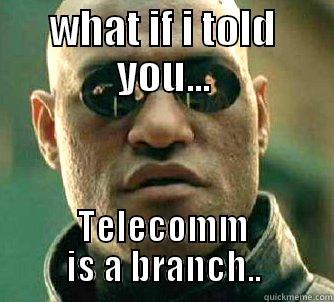 WHAT IF I TOLD YOU... TELECOMM IS A BRANCH.. Matrix Morpheus