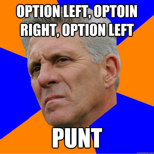 Option left, optoin right, option left PUNT  Uninformed Zook