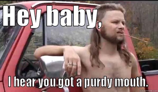 HEY BABY,             I HEAR YOU GOT A PURDY MOUTH. Almost Politically Correct Redneck