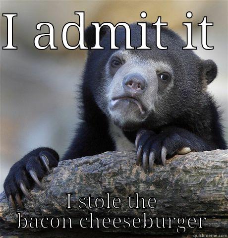 I ADMIT IT  I STOLE THE BACON CHEESEBURGER Confession Bear