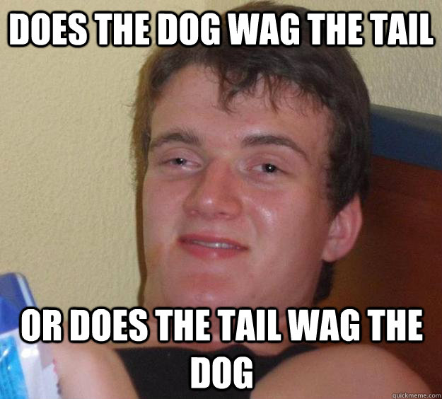 Does the dog wag the tail Or does the tail wag the dog - Does the dog wag the tail Or does the tail wag the dog  10 Guy